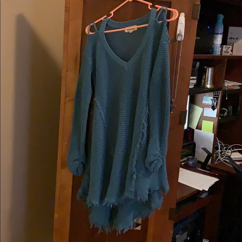 Teal Listicle Sweater